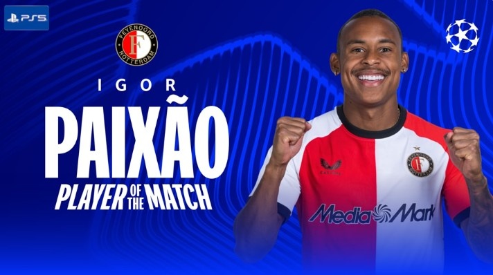  打進制勝進球！派修當選費耶諾德1-0AC米蘭一役全場最佳
