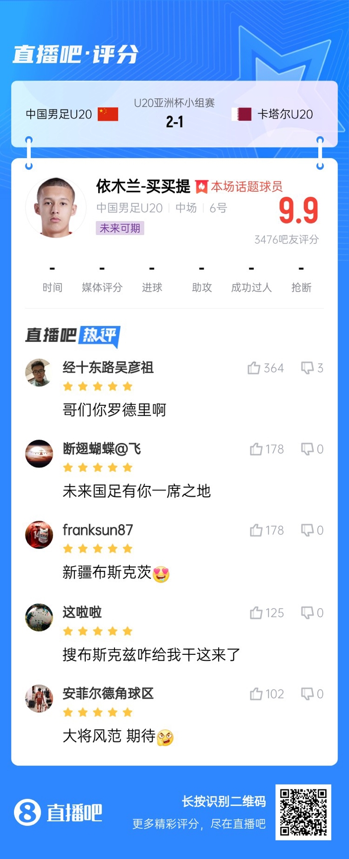  依木蘭+陳澤仕泰山中場連線！19歲依木蘭獲封：新疆布斯克茨！