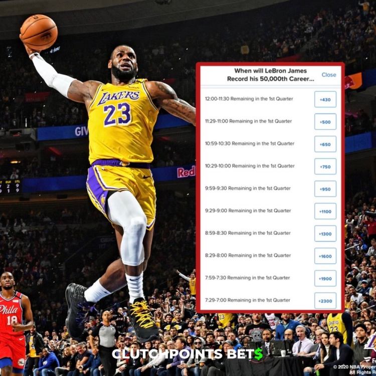  僅差1分！詹姆斯今日何時破五萬分賠率：開場30秒內(nèi)最被看好