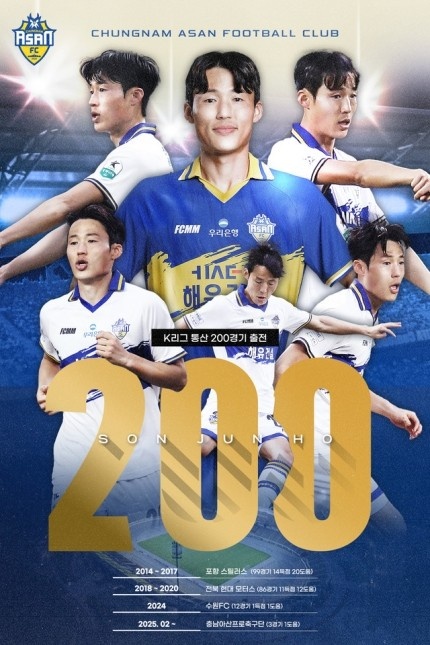  孫準浩完成K聯(lián)賽200場里程碑，貢獻26球34助