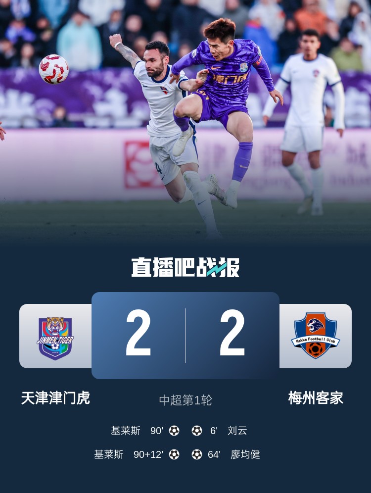  和風(fēng)勁吹！今日下午中超4場比賽全部以平局收場